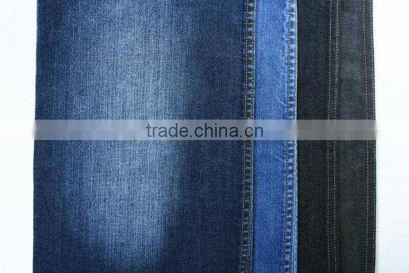 Dark Indigo Mercerized Cross Hatch Woven Cotton Stretch Textile Fabric Denim