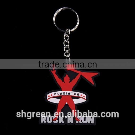 Hot sale PVC rubber keyring with both logos