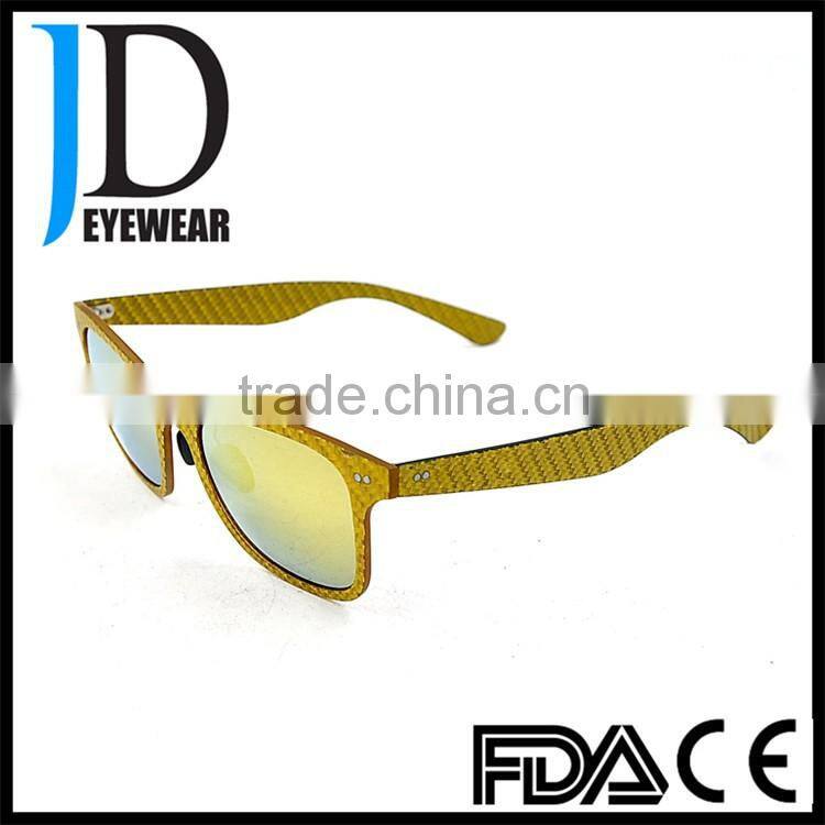2016 vogue vintage sunglasses rectangle gold mirror carbon fiber sunglasses