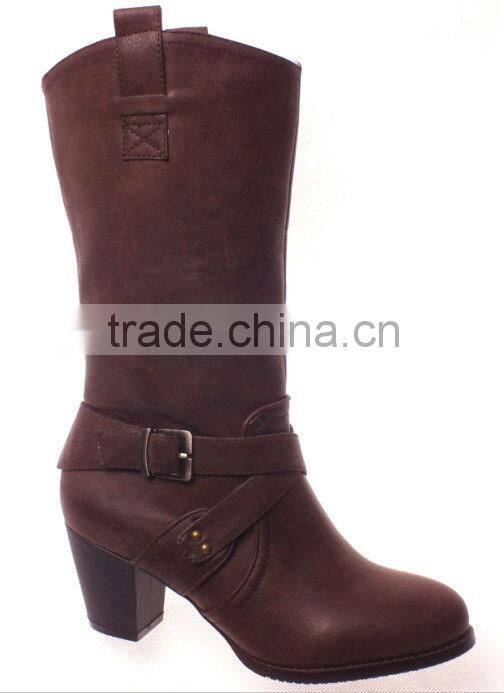 China fashion low heel half boots 2014