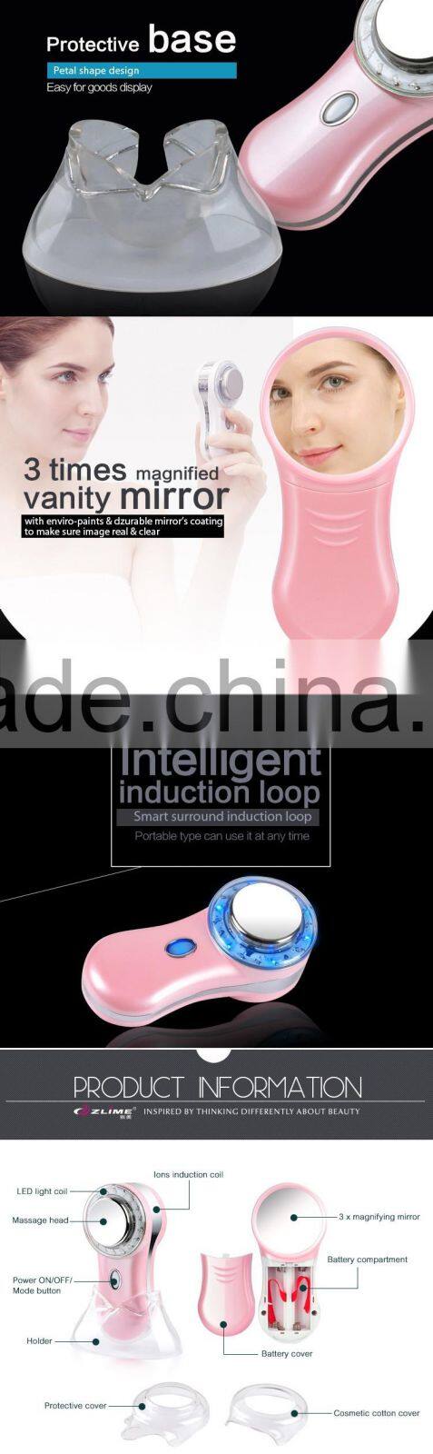 cheap slon equipment Electronic Vibration Red/Blue/Green Light Therapy facial massage