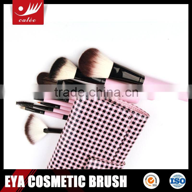 10pcs Animal and Nylon Hair Wood Handle Travel Make Up Brushes with Bag