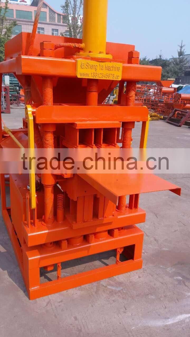 Clay interlocking brick making machine SY1-20 with free mixer behind famous in Africa