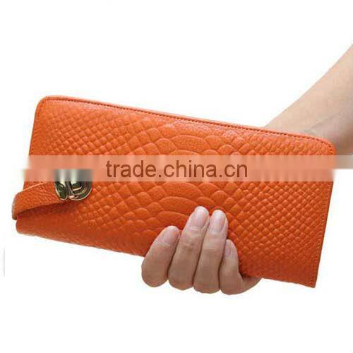 Ladies Women Alligator Pattern Genuine Leather Wallet (BCN003)