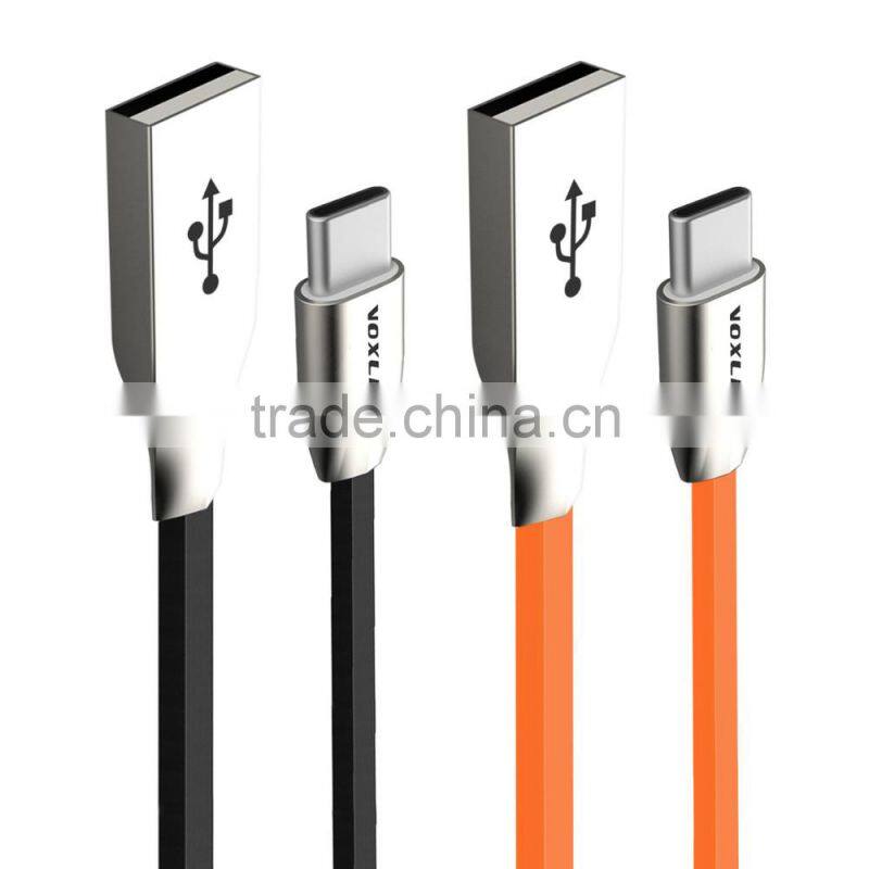 Voxlink luxury 5V 2A 1m 3D Zinc Alloy Fast Charging Data USB TYPE C charger Cable for macbook
