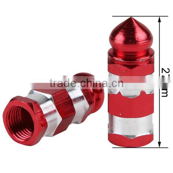 Universal Aluminum 2X/a Set Red&silver Motorcycle Wheel Tire Valve Stem Caps new