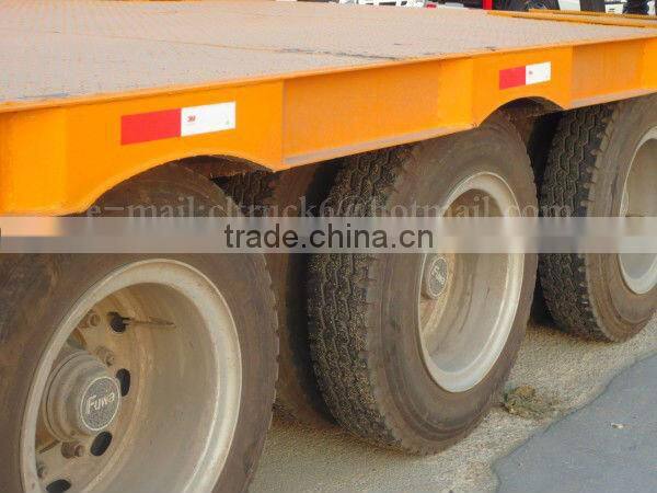 3 Axles Heavy Duty Low Flatbed Semi Trailer 50Ton