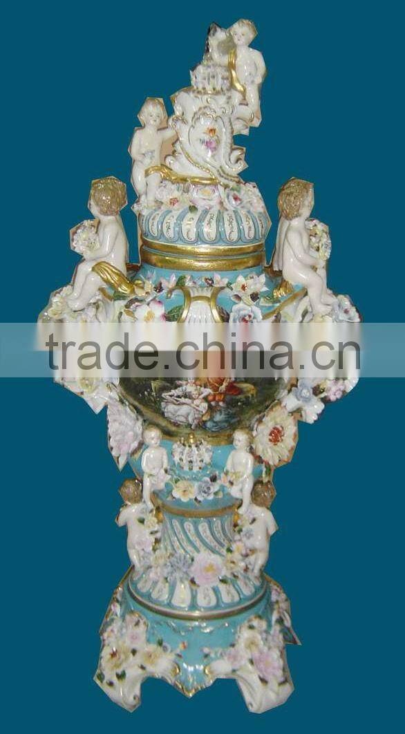 Floral Design Ceramic Whorl Prize Cup, Spring Spirit Blue Prize Cup