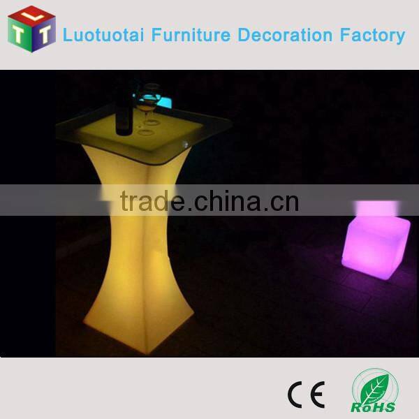 remote control soli plastic led bar furniture/high top led bar cocktail table