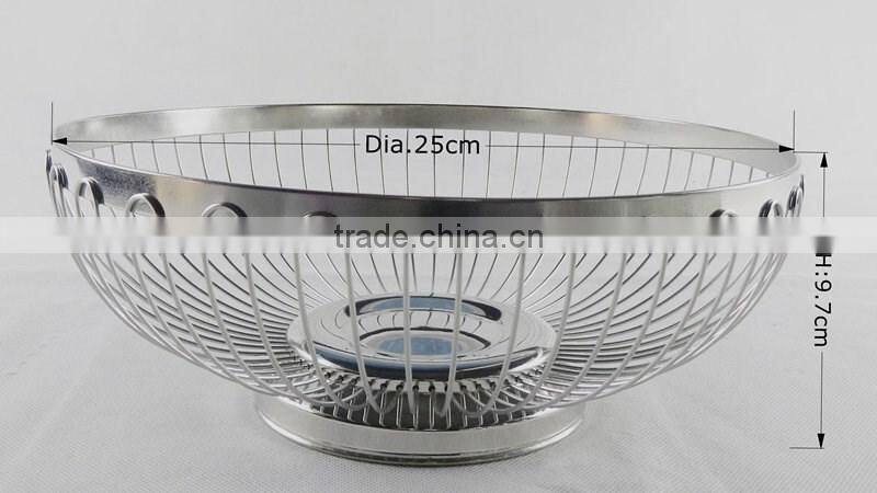 Hot Sale Different Size Round Shape Steel Wire Fruit Basket