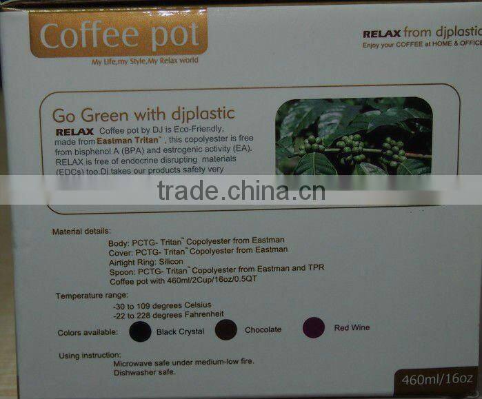 Be free from BPA plastic coffee cup set wholesale