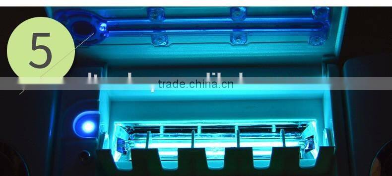 New Arrival Automatic Dual Toothpaste Holder Wall Mount UV Light Toothbrush Sterilizer Set For Wholesale