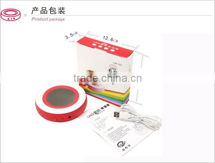 Winter USB Gadget Silicone Cup Mat, Rainbow Colorful Design USB Heat Warmer Coaster, Gift USB Cup Warm Coaster For Wholesale