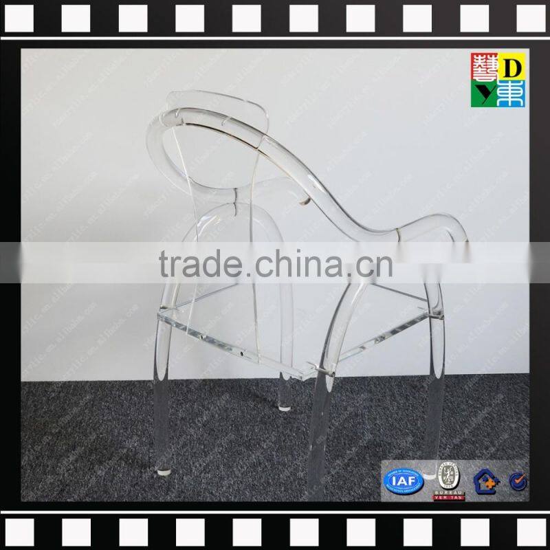 Luxury acrylic office chair clear acrylic arm-chair wholesale PMMA ghost chair from shenzhen yidong