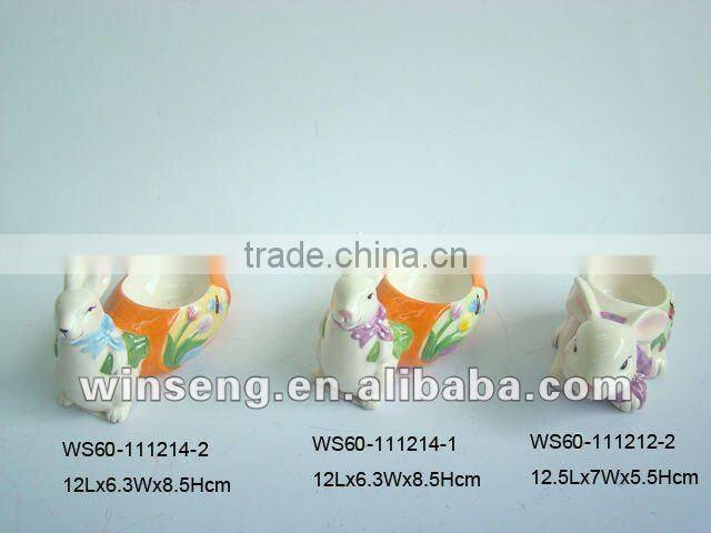 Lovely white Easter rabbit ceramic ashtray