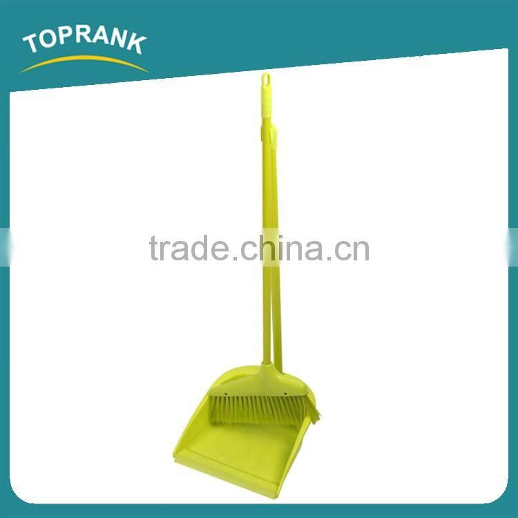 Toprank China Hot Sell Plastic Floor Cleaning Brush Broom Dustpan Set Sweep Easy Broom Plastic Broom With Long Handle Dustpan