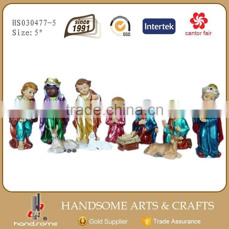 5 Inch Resin Religious Craft Home Decoration Christmas Gift Nativity Set