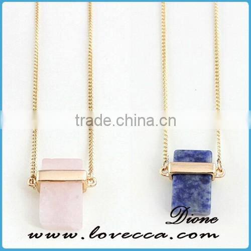 Fashion design simple gold chain necklace gemstone chain necklace