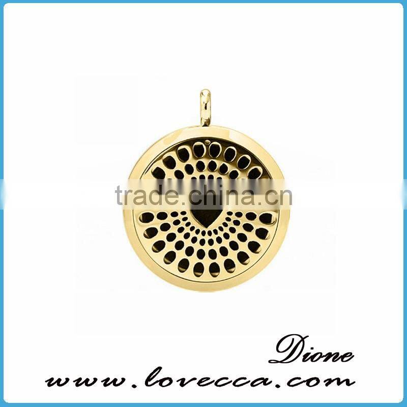 New Professional Silver Color Stainless Steel round aromatherapy locket necklaces