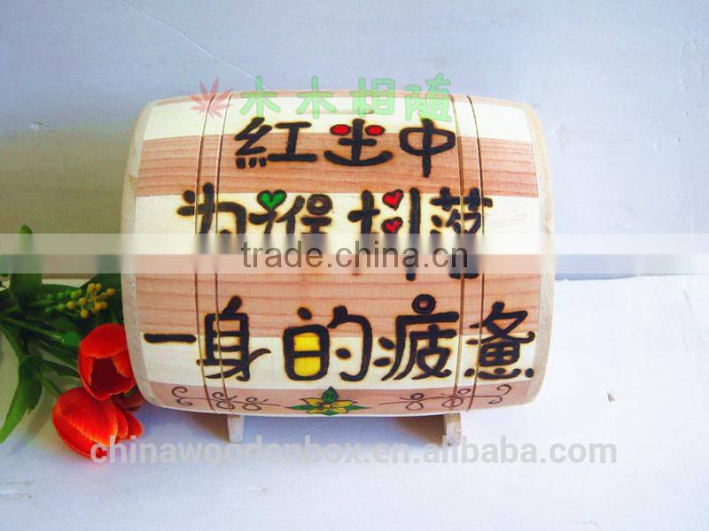 cheap custom any words wooden tin money box