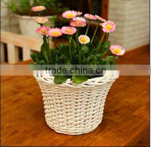 garden art decoration wicker basket / indoor decoration basket flowerpot/vintage garden wicker basket