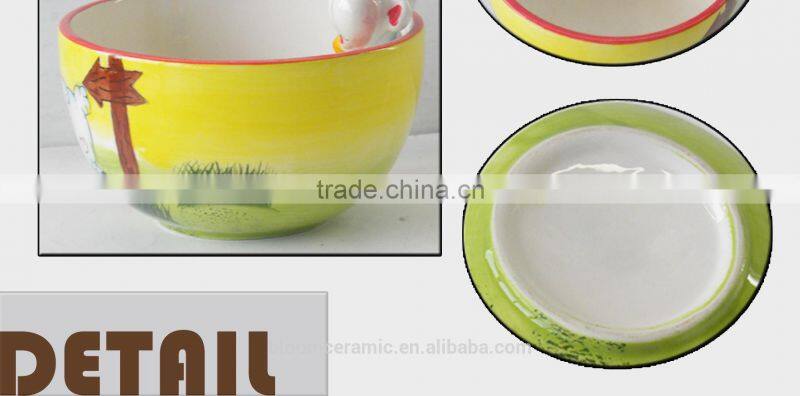 custom logo decal design ceramic Unique sheep bowl