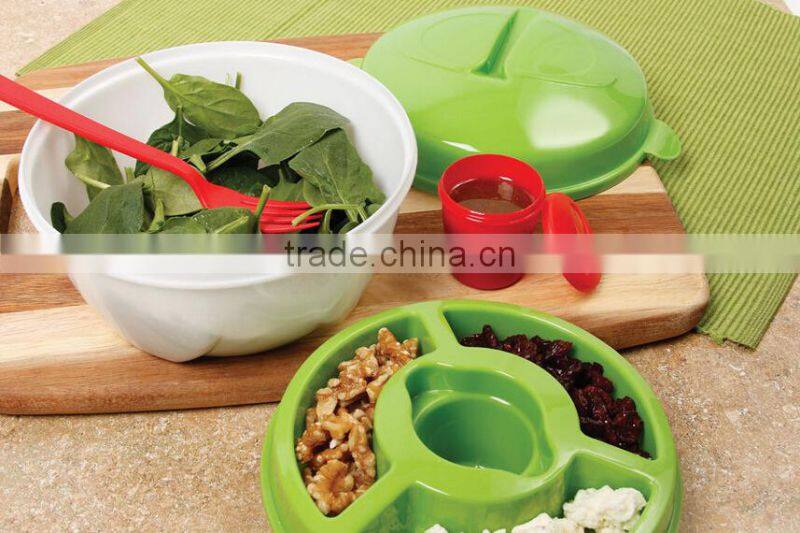 BFA Free plastic Salad Bowl Set With lid/plastic salad bowl set with fork/ Salad bowl