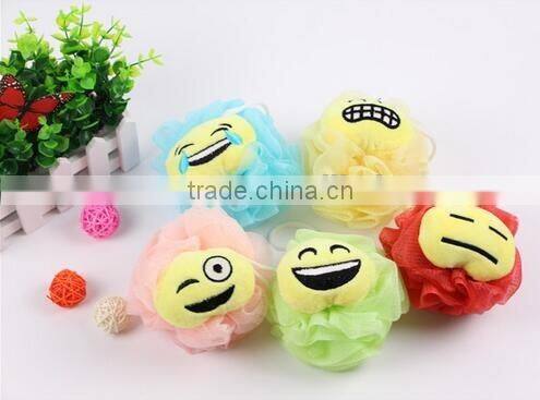 novelty cartoon expression baby bath sponge shower ball wholesale bath sponge shower puff