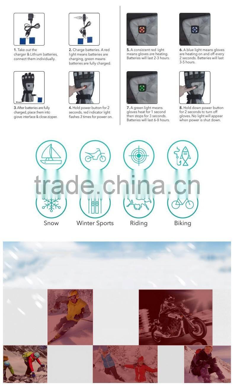 top Battery Powered 3.7 V electrical heated Glove
