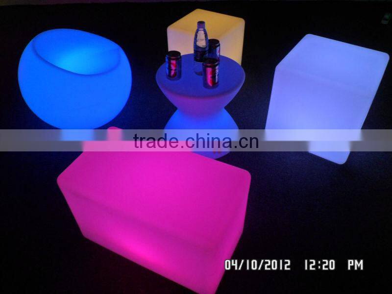 square color changing white cube stool