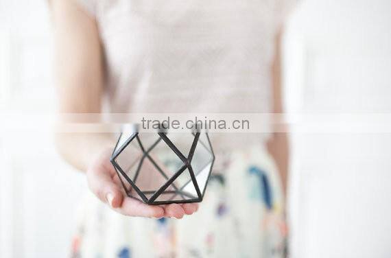 Gardening gift Cuboctahedron Cactus planter Geometric glass terrarium