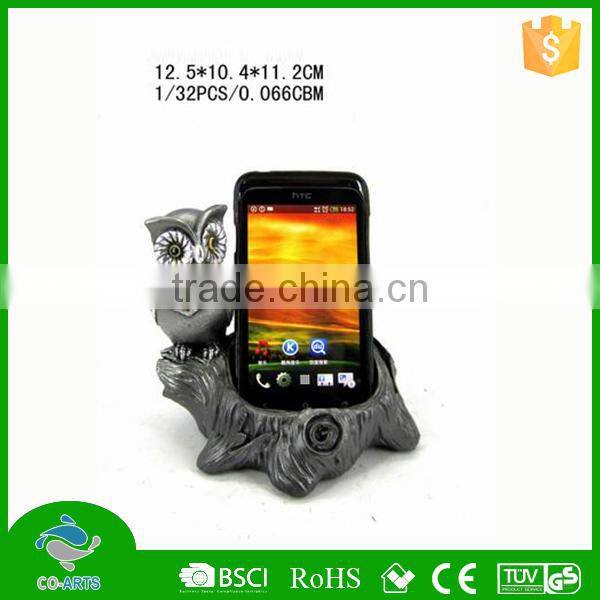 Wholesale cheap mobile phone base resin owl souvenirs