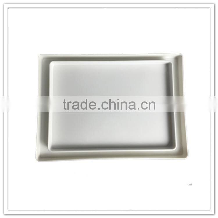 Wholesale cheap environmeantal solid color white hotel restaurant airline melamine tray, serving tray plastic