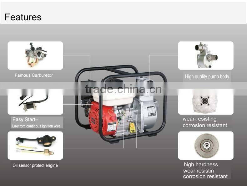 1.5inch/ 6.5HP gasoline high pressure water pump for firefighting,double impellor WP15H