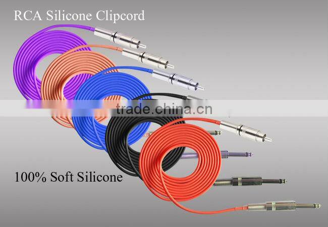 5 Colors 2.4M 8ft Silicone FLEXIBLE Plug Clip Cord For Tattoo Machine Gun