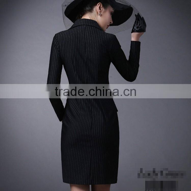 High quality elegant name brand winter long trench coats for woman