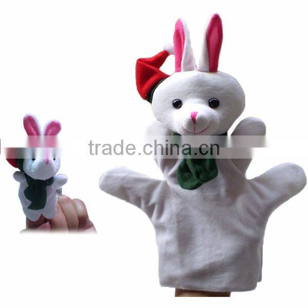 cartoon hand puppets toys mini christmas plush tiger finger puppets toy