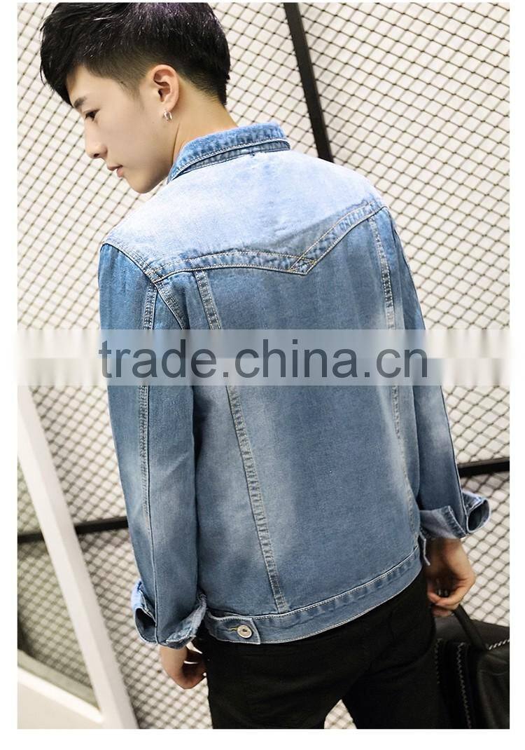 SZXX Customized Quility Embroidered Logo coat mens denim jacket