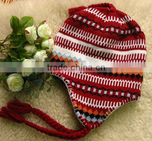 2016 new fashion winter warm soft double layer knitted ladies hats majored factory