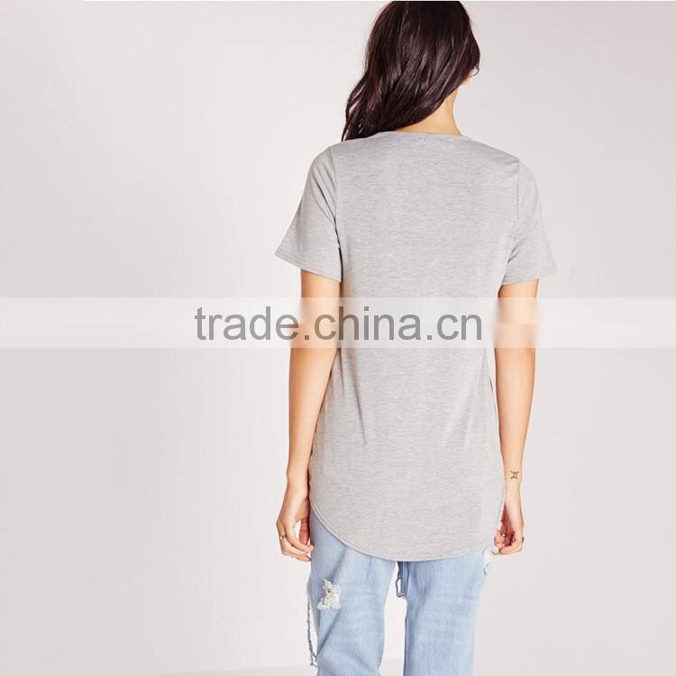 Woman Knit Plain T Shirt Blank Custom Dri Fit import blank t shirts