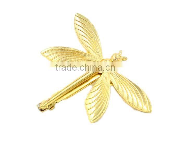 Metal maple leaf design hairgrips for Canadians, gold women hair clips