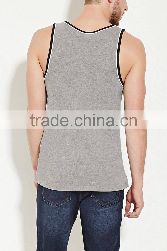 Men's muscle plain gray tank tops wholesale