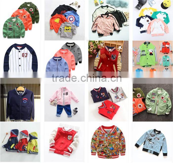 Fashion cheap knitted long sleeve kids blue softball wear baseball jacket