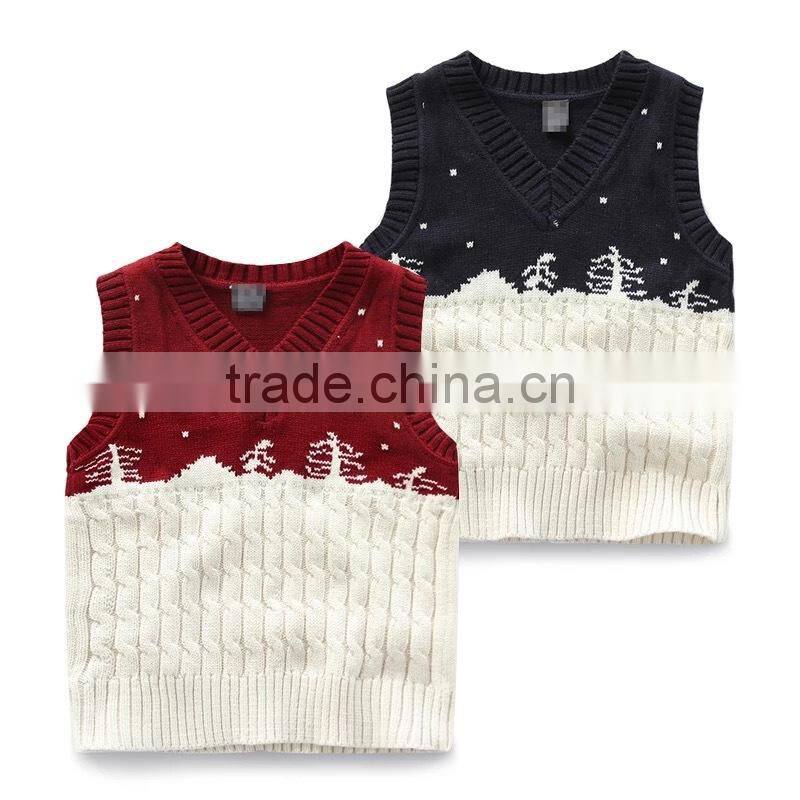 Winter 2015 Woolen Christmas Sweater knitted Kids Clothes Children Pullover Vest