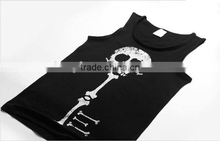 wholesale alibaba fashion design Skull Pattern Fitted Men vests