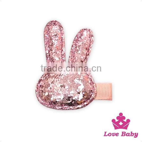 SPA052-5 Lovebaby New Design Girls Accessories Sequin Rabbit With Plastic Beautiful Clips