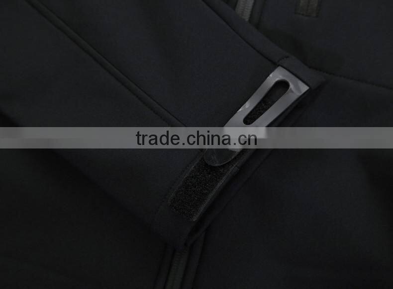 Zipper Custom Black Softshell Jacket Men Waterproof Taped