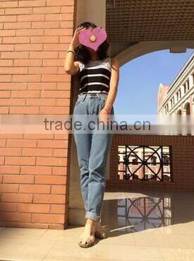 Runwaylover EY0617P Europe Style 2017 Ladies Fashion Washed Denim Jeans