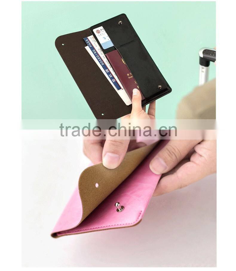 Large capacity multifunctional card bag PU leather passport storage handbag customized Logo