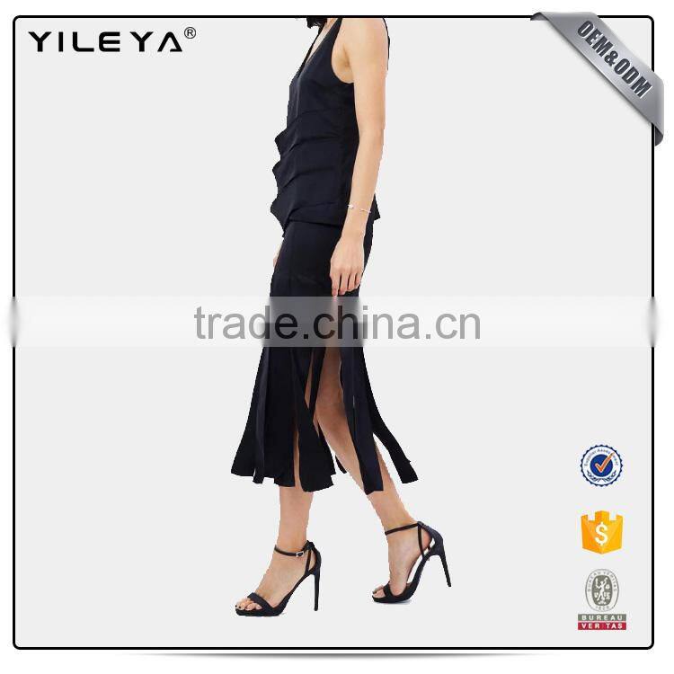 High Slit Maxi Dress Elegant Hollow Out Evening fashion dreese Long Dress